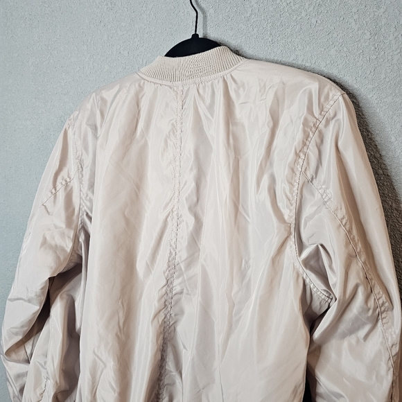 New Look‎ Womens Bomber Jacket Size 2X Beige Tan Neutral Casual - Picture 12 of 13